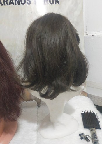 kahverengi doğal. sentetik peruk - Görsel 2
