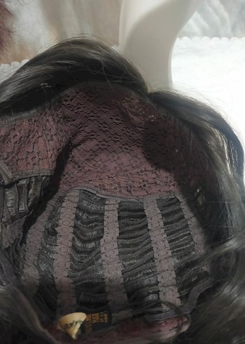 kahverengi doğal. sentetik peruk - Görsel 4