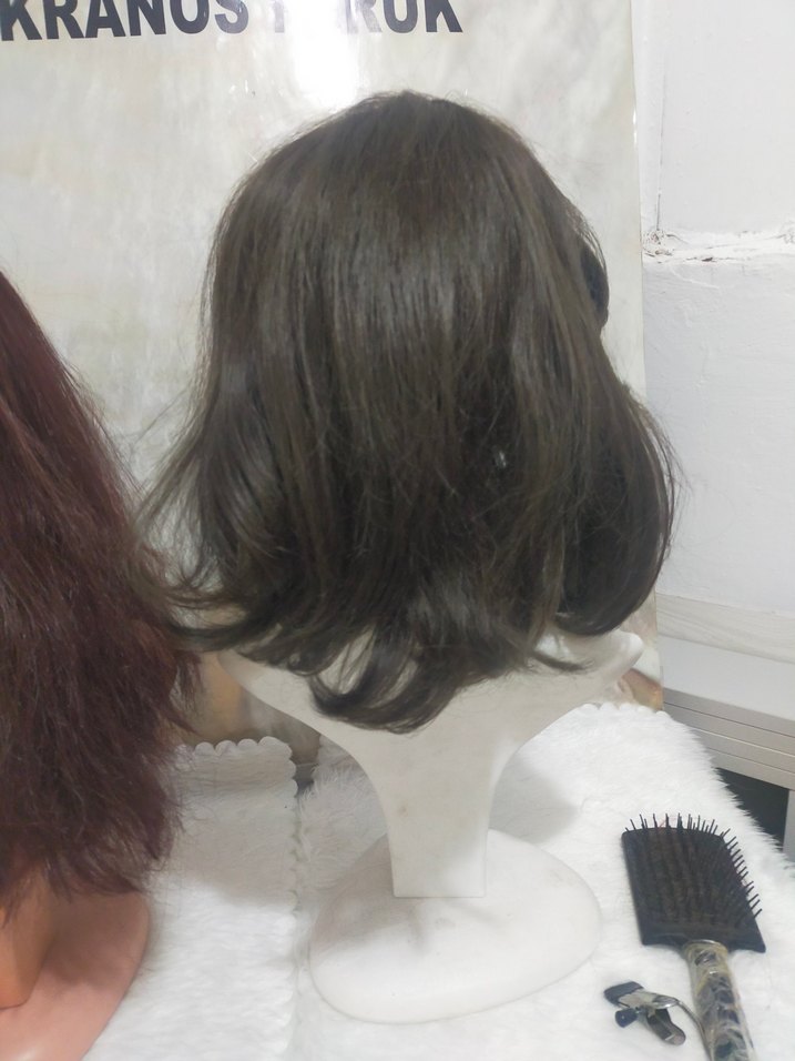 kahverengi doğal. sentetik peruk - Görsel 2