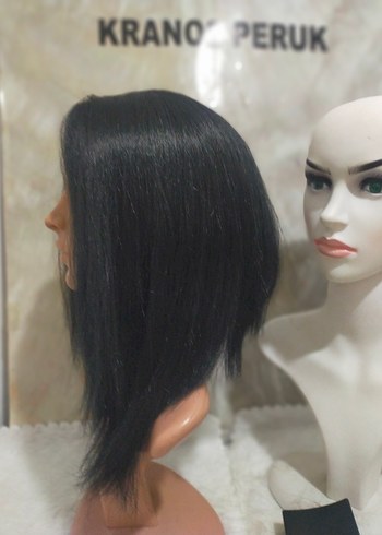 Siyah Düz Kadın Peruk - Görsel 2