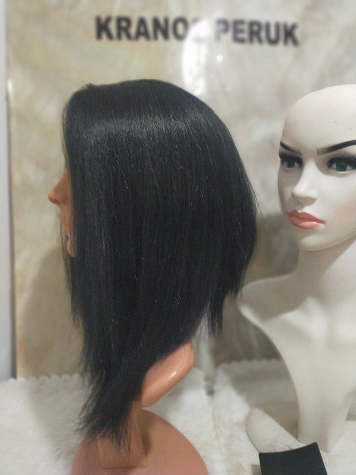 Siyah Düz Kadın Peruk - Görsel 2