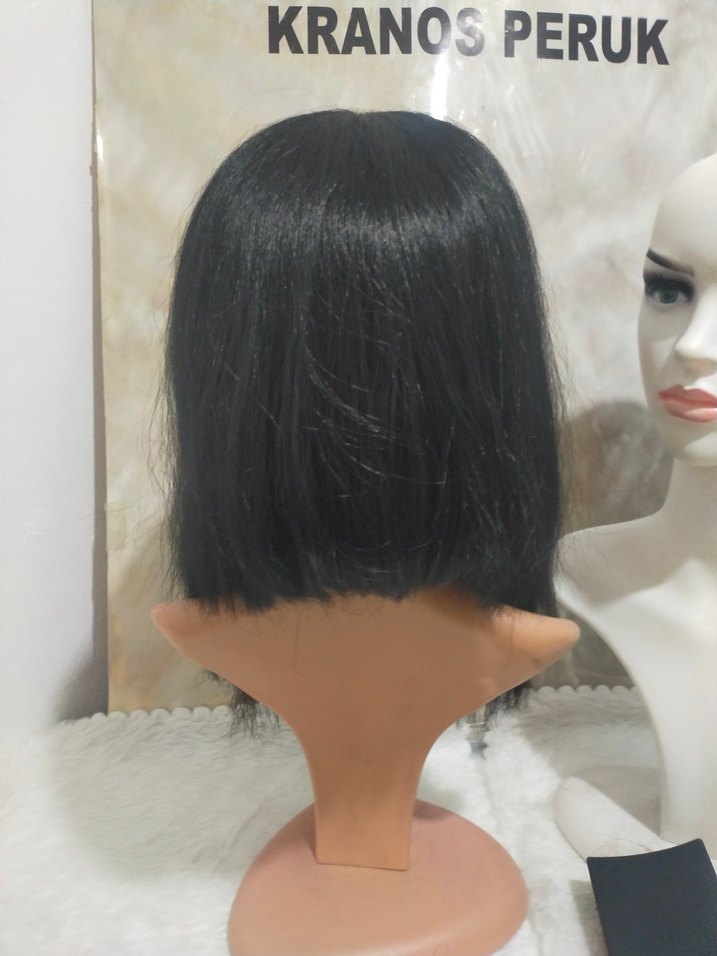 Siyah Düz Kadın Peruk - Görsel 3