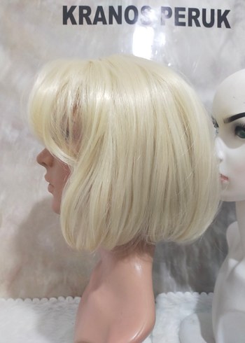 platin sari Avant-Garde Sentetik Kumaş Peruk - Görsel 4