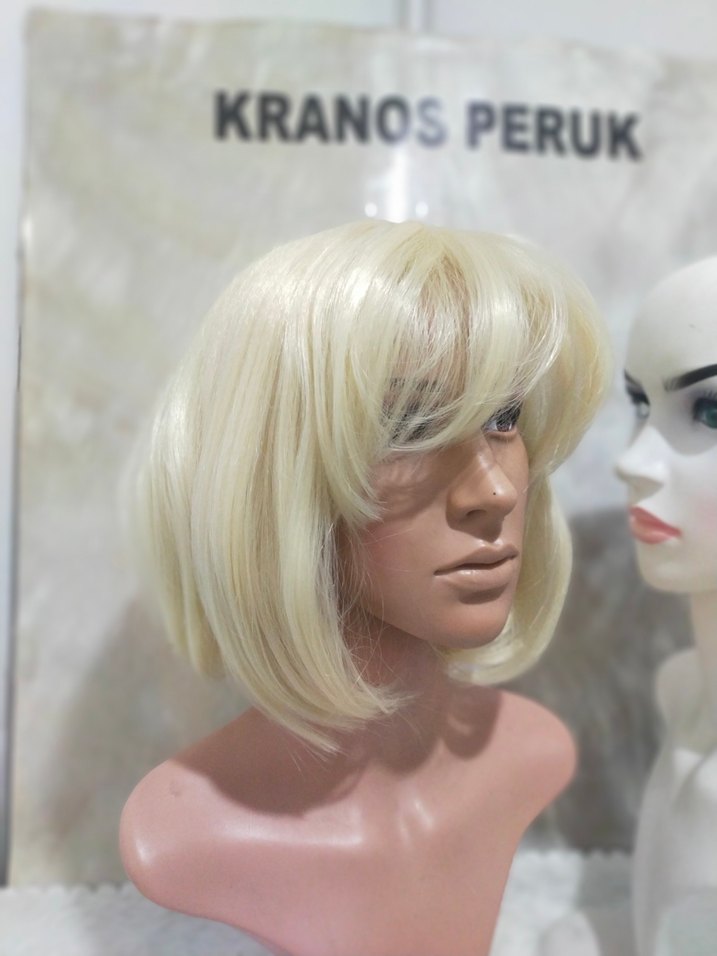 platin sari Avant-Garde Sentetik Kumaş Peruk - Görsel 5