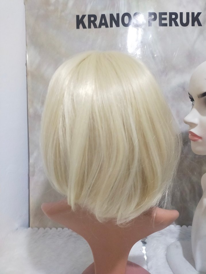 platin sari Avant-Garde Sentetik Kumaş Peruk - Görsel 3