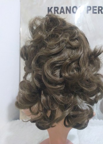 kahve Vintage Kadın Saç Aksesuarı yarım peruk - Görsel 3