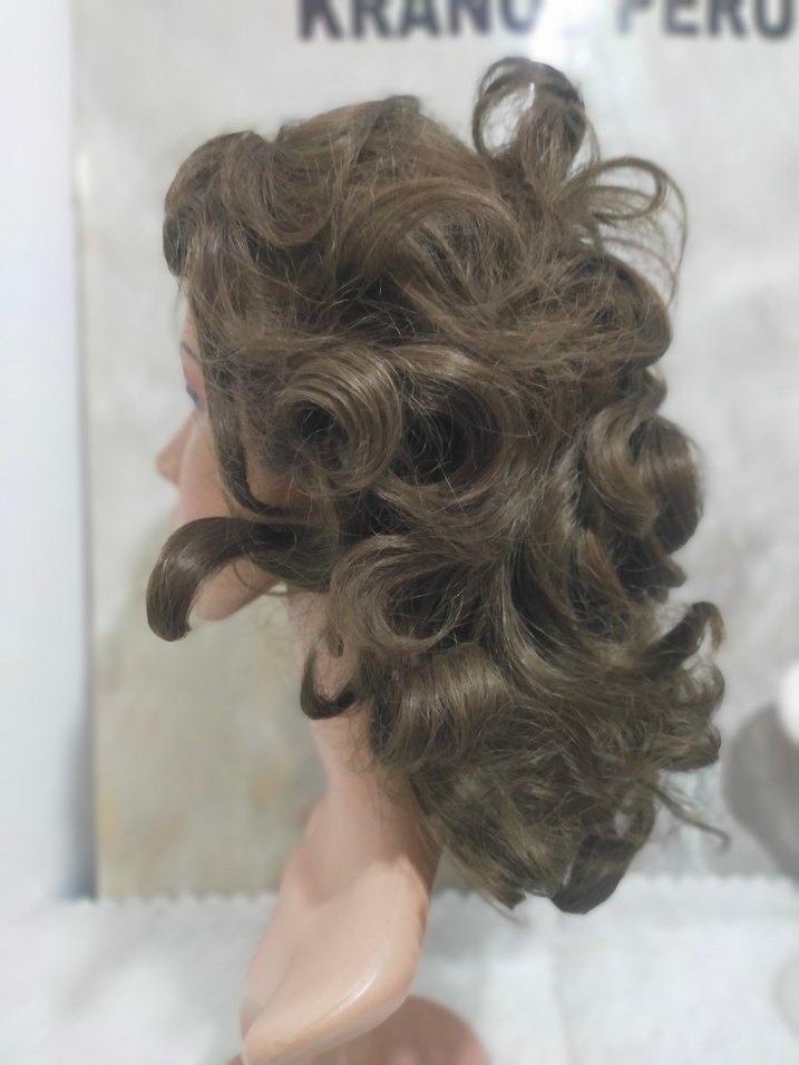 kahve Vintage Kadın Saç Aksesuarı yarım peruk - Görsel 4