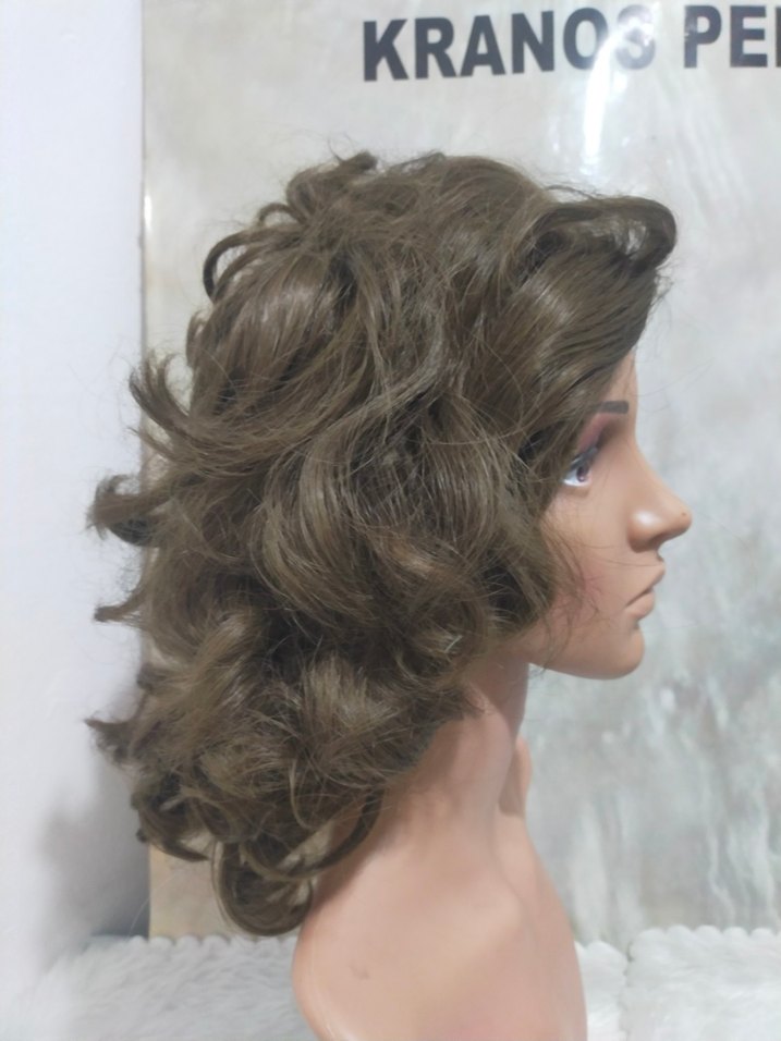 kahve Vintage Kadın Saç Aksesuarı yarım peruk - Görsel 2