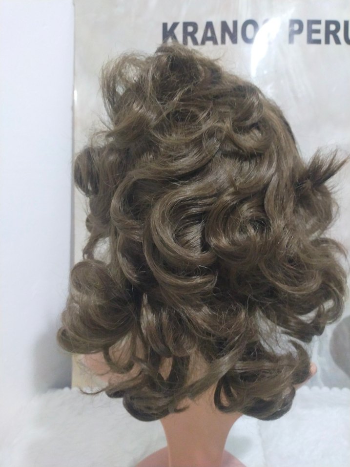 kahve Vintage Kadın Saç Aksesuarı yarım peruk - Görsel 3