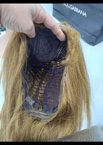 soğan kabuğu rengiSentetik Kumaş Kadın Peruk - Görsel 5