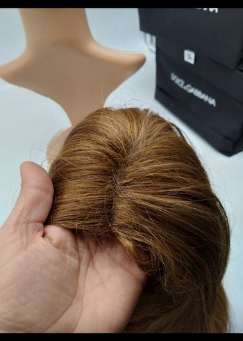 soğan kabuğu rengiSentetik Kumaş Kadın Peruk - Görsel 2