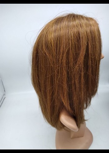 soğan kabuğu rengiSentetik Kumaş Kadın Peruk - Görsel 4