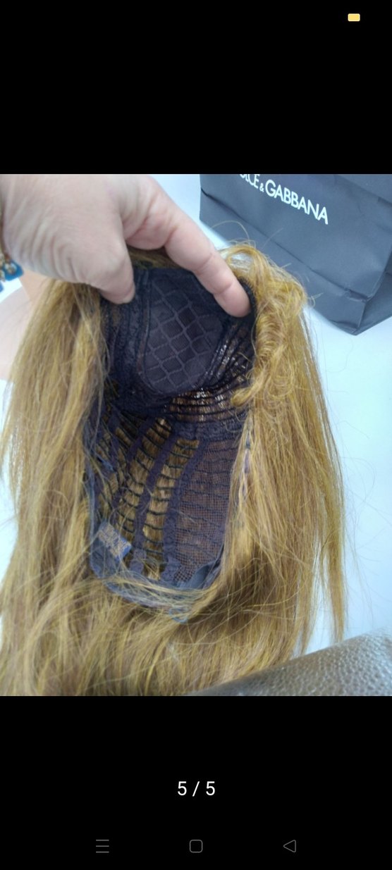 soğan kabuğu rengiSentetik Kumaş Kadın Peruk - Görsel 5