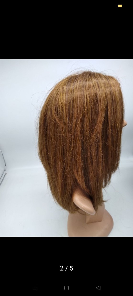 soğan kabuğu rengiSentetik Kumaş Kadın Peruk - Görsel 4