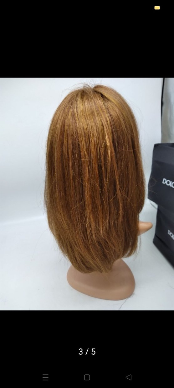 soğan kabuğu rengiSentetik Kumaş Kadın Peruk - Görsel 3