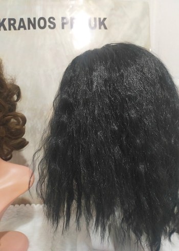 Siyah Gotik Sentetik Kumaş Peruk - Görsel 5