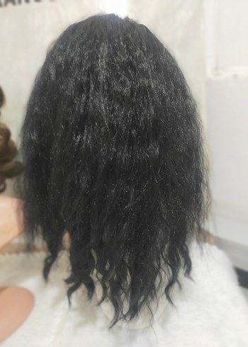 Siyah Gotik Sentetik Kumaş Peruk - Görsel 4