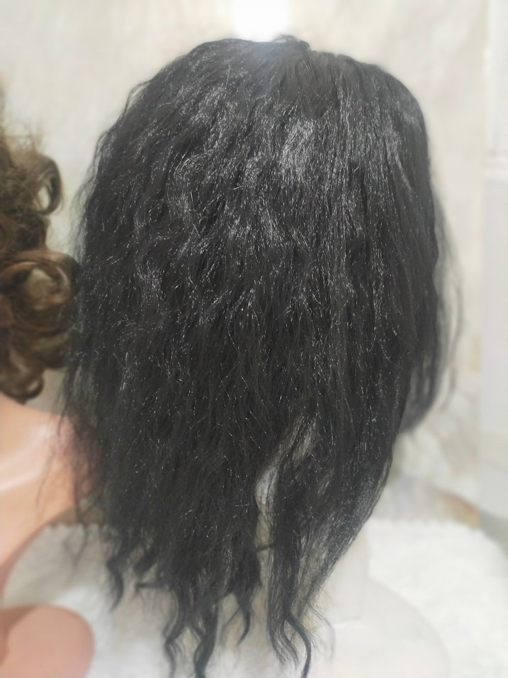 Siyah Gotik Sentetik Kumaş Peruk - Görsel 3