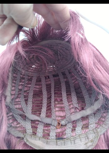 Bordo Uzun Sentetik Kadın  parti Peruk - Görsel 6