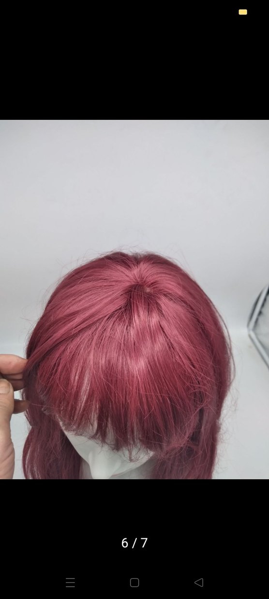 Bordo Uzun Sentetik Kadın  parti Peruk - Görsel 5