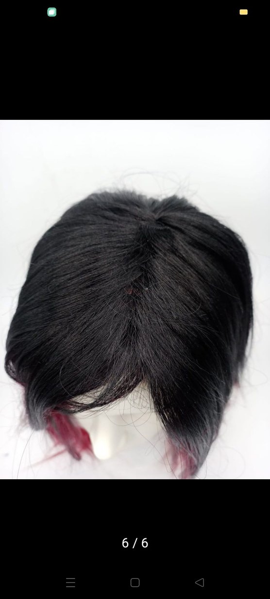 Koyu Kırmızı Goth Sentetik Saç peruk - Görsel 3