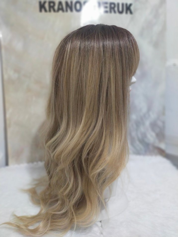 Bebek kurmalı Dalgalı Sentetik Peruk - Görsel 4