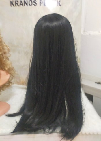 Uzun Siyah Gotik Sentetik Peruk - Görsel 5