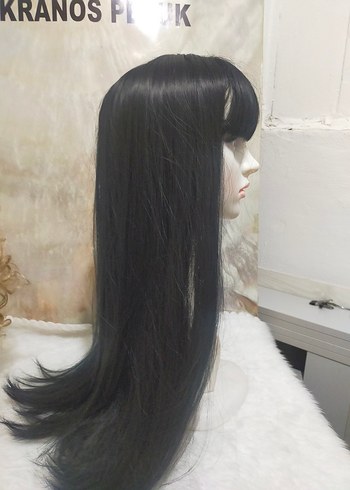 Uzun Siyah Gotik Sentetik Peruk - Görsel 2
