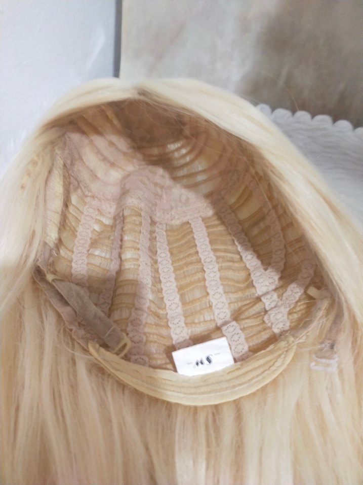 platin Sarı fiberKadın Saç peruk - Görsel 5