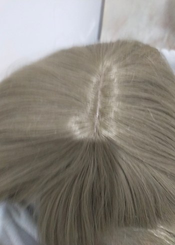 Bej Sentetik Kumaş Kadın Peruk - Görsel 4