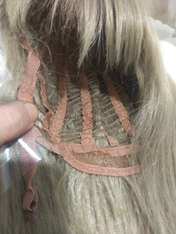 Bej Sentetik Kumaş Kadın Peruk - Görsel 5