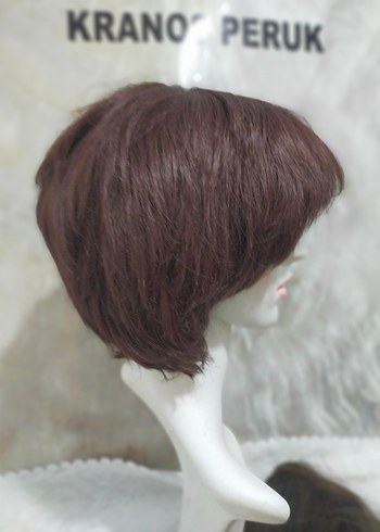 kızıl kahveSentetik Kumaş Kadın Peruk - Görsel 2