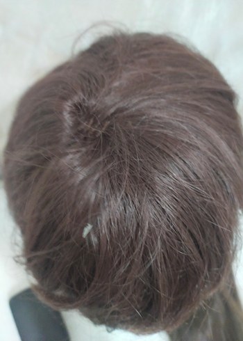 kızıl kahveSentetik Kumaş Kadın Peruk - Görsel 4