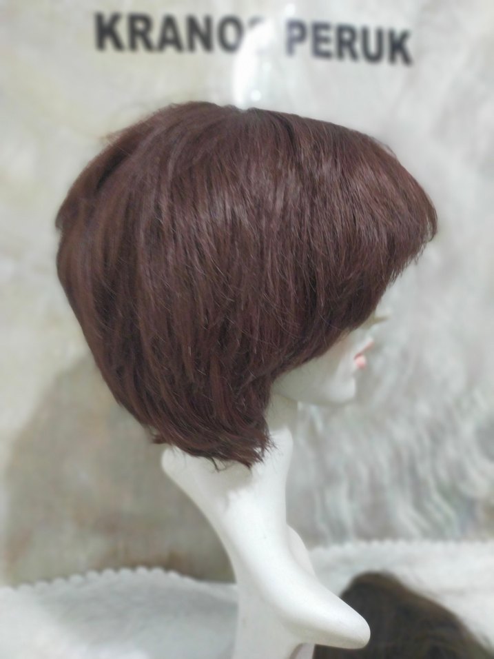 kızıl kahveSentetik Kumaş Kadın Peruk - Görsel 2