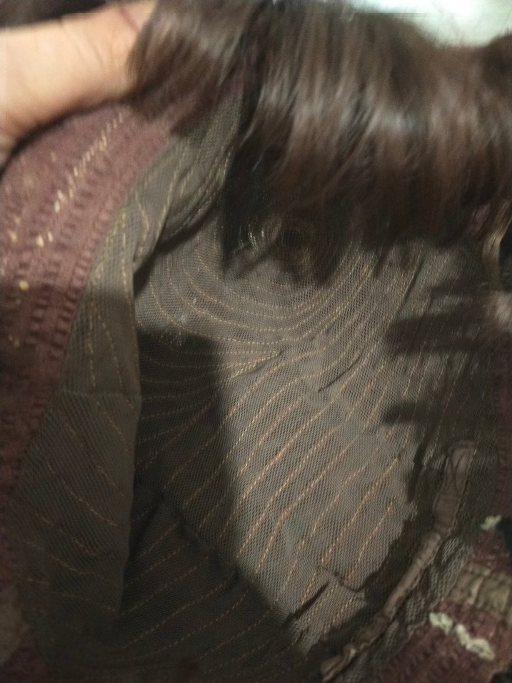 kızıl kahveSentetik Kumaş Kadın Peruk - Görsel 5