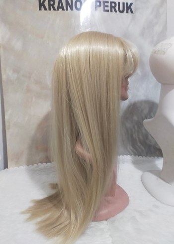 Bej Uzun Sentetik Peruk - Görsel 4