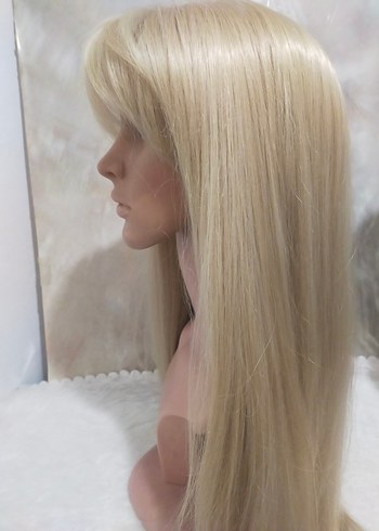 Bej Uzun Sentetik Peruk - Görsel 3