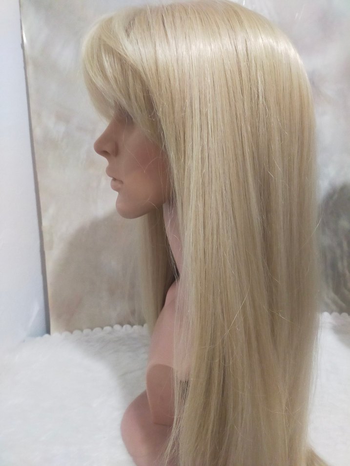 Bej Uzun Sentetik Peruk - Görsel 3