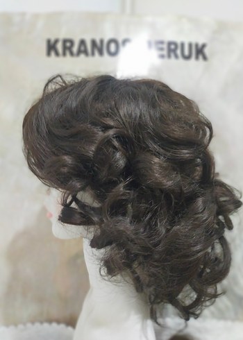 Kahverengi Fırfırlı Vintage Peruk - Görsel 2