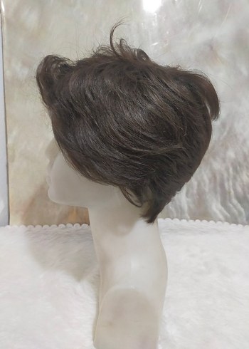 Minimalist kahve Sentetik Peruk - Görsel 6