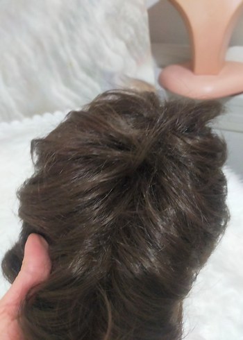 Minimalist kahve Sentetik Peruk - Görsel 5