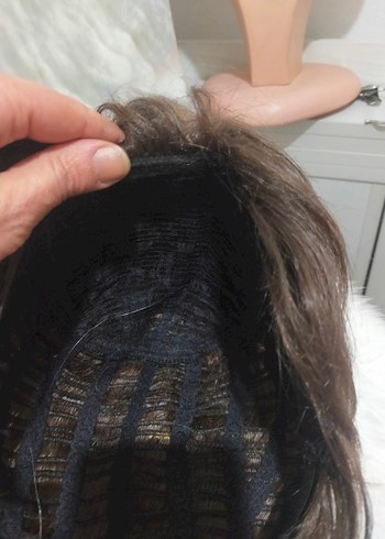 Minimalist kahve Sentetik Peruk - Görsel 4