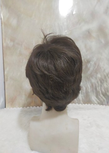 Minimalist kahve Sentetik Peruk - Görsel 3