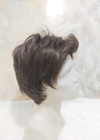 Minimalist kahve Sentetik Peruk - Görsel 2