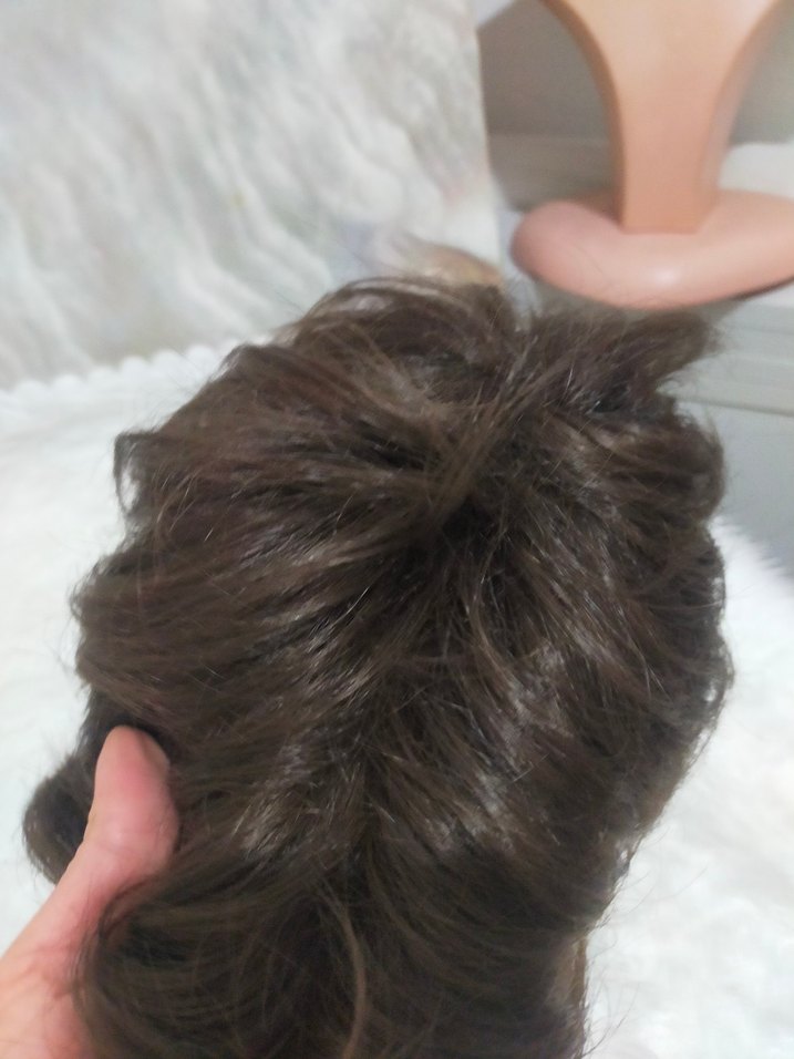 Minimalist kahve Sentetik Peruk - Görsel 5