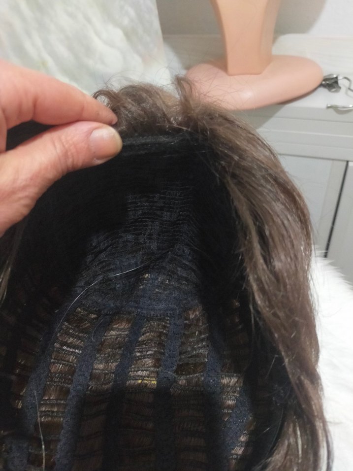 Minimalist kahve Sentetik Peruk - Görsel 4