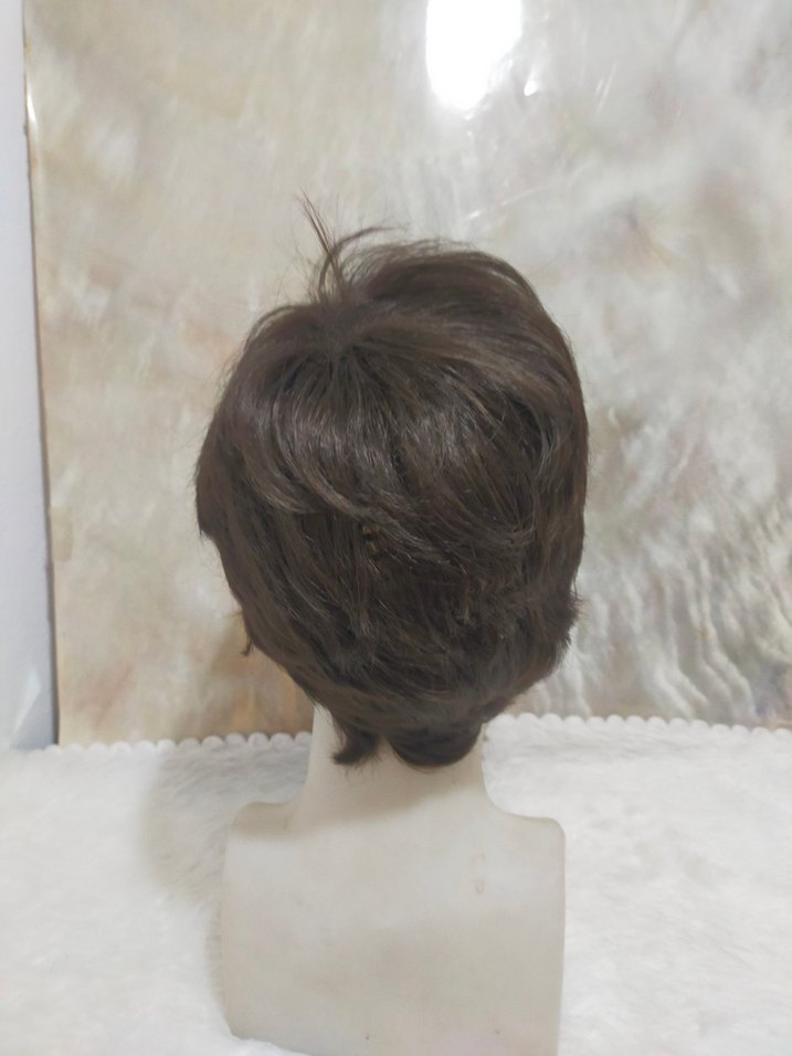 Minimalist kahve Sentetik Peruk - Görsel 3