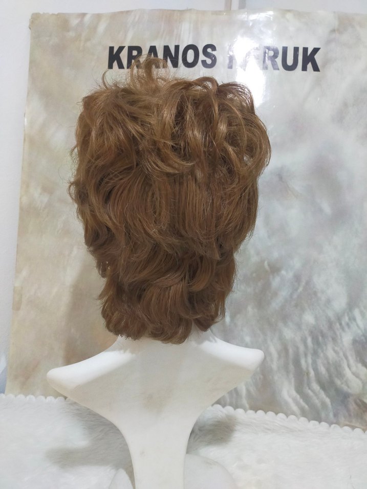 Kahverengi Kürk Detaylı Vintage Peruk - Görsel 3