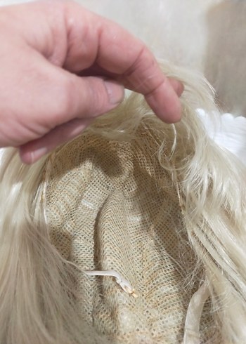 Bej Tüylü Sentetik Kadın Peruk - Görsel 6
