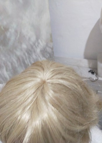 Bej Tüylü Sentetik Kadın Peruk - Görsel 5